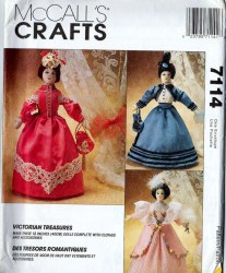 7114 MCCALLS 16'' VICTORIAN CLOTH DOLL, SUIT, UNDIES, HAT PATTERN